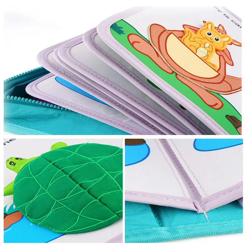 3D Детские Тканевые книги на ощупь развивающие игрушки для малышей 0 12 24 месяца