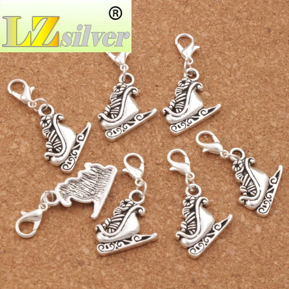 

Santa Sleigh Full of Gift Charm Beads 18.6x35mm 20pcs Zinc Alloy Jewelry DIY C786