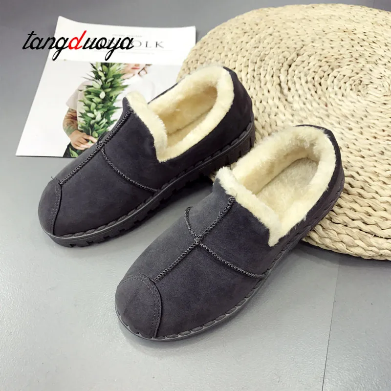 Женская обувь Зимние ботильоны унисекс на плоской подошве женская без застежки