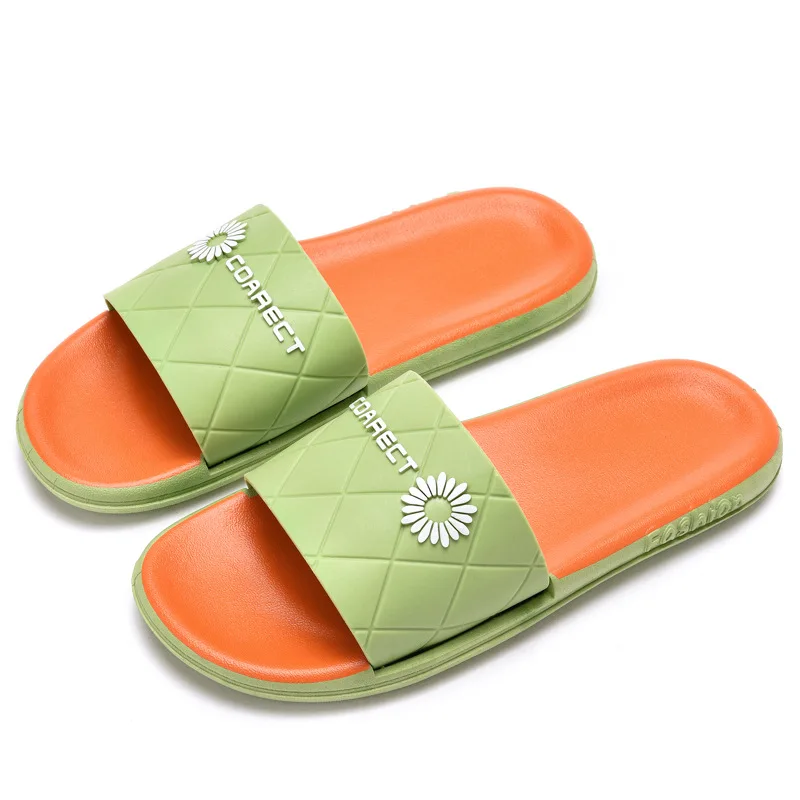 

Slippers female indoor bathroom flip-flops cartoon flowers soft soled slippers Korean version net infrared wear shoes