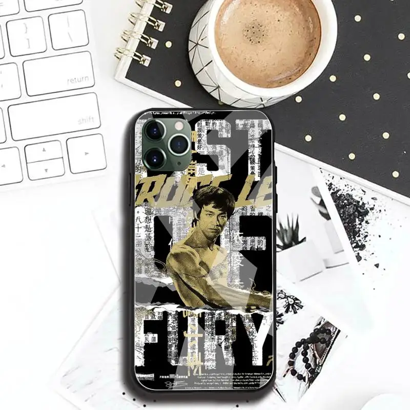 

Chinese Kung Fu Bruce Lee Phone Case Tempered Glass For iPhone 11 Pro XR XS MAX 8 X 7 6S 6 Plus SE 2020 case