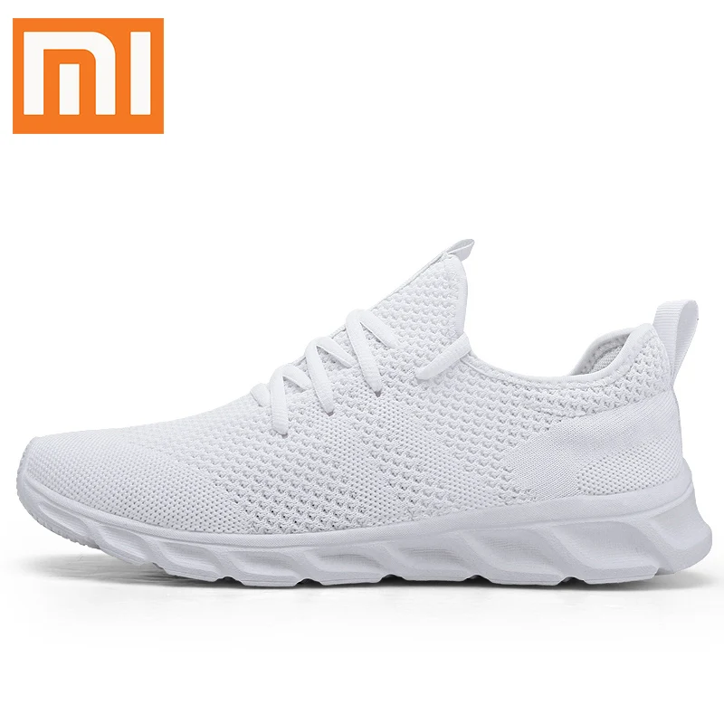Xiaomi светильник кроссовки Flyknit Дышащие Беговые кроссовки на шнуровке для мужчин кроссовки против запаха мужская повседневная обувь Прямая поставка