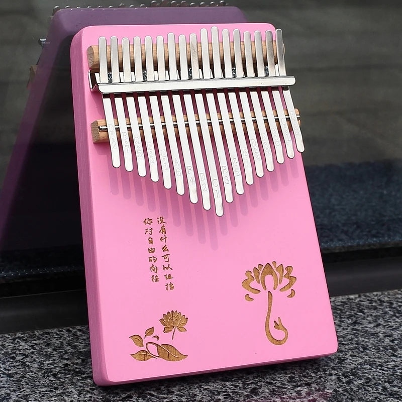 KERUS Pink Kalimba большой палец пианино 17 клавиш портативный Mbira подарки для детей и