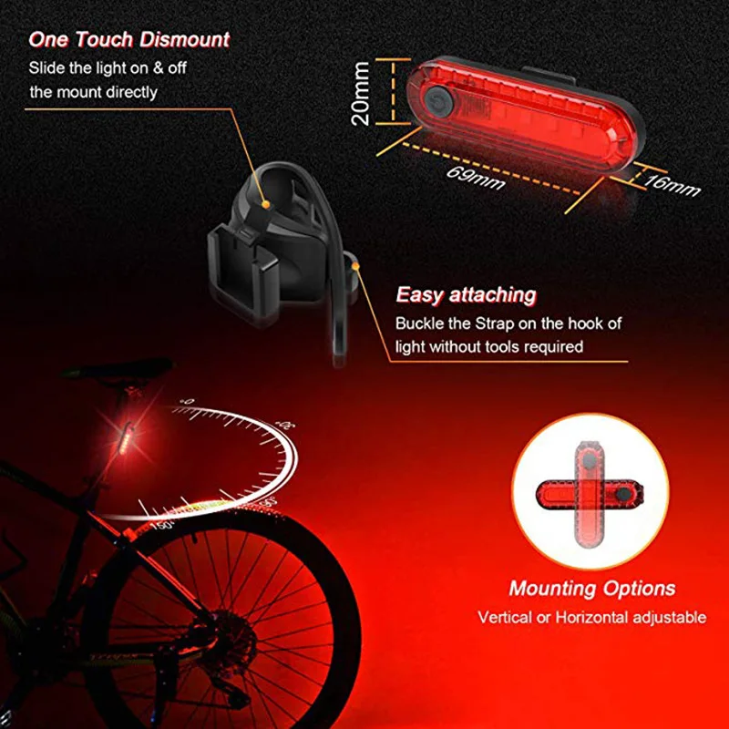 

15000 Lumens T6 LED Bicycle Light Waterproof USB Rechargeable Front LED Bike Lights with Rear Light