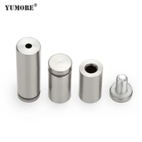 yumore 100pcs 18mm decorative standoff screws nails stainless steel solid glass fasteners advertising board glass standoff pins