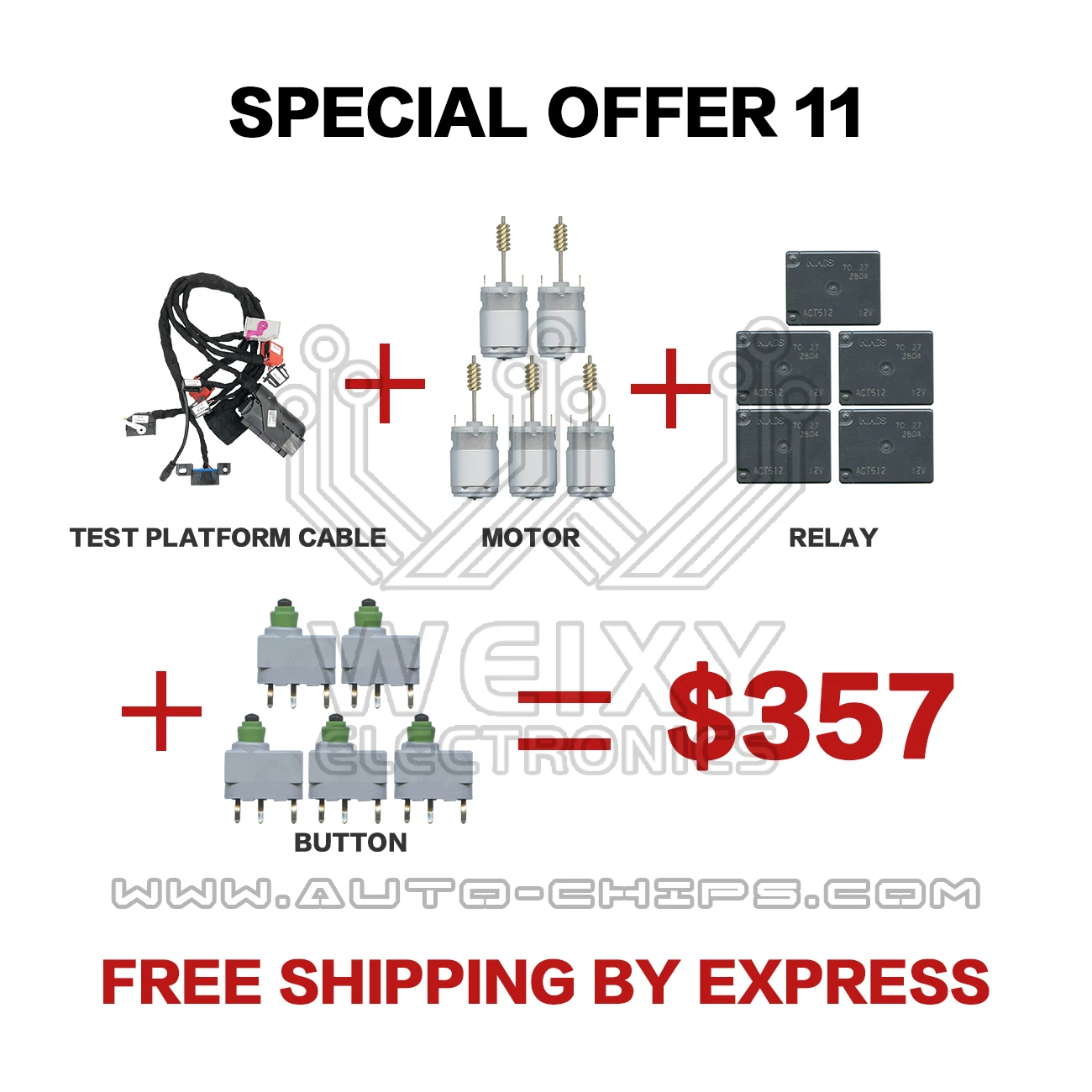 1PCS test platform cable + 5PCS motor relay button | Автомобили и мотоциклы