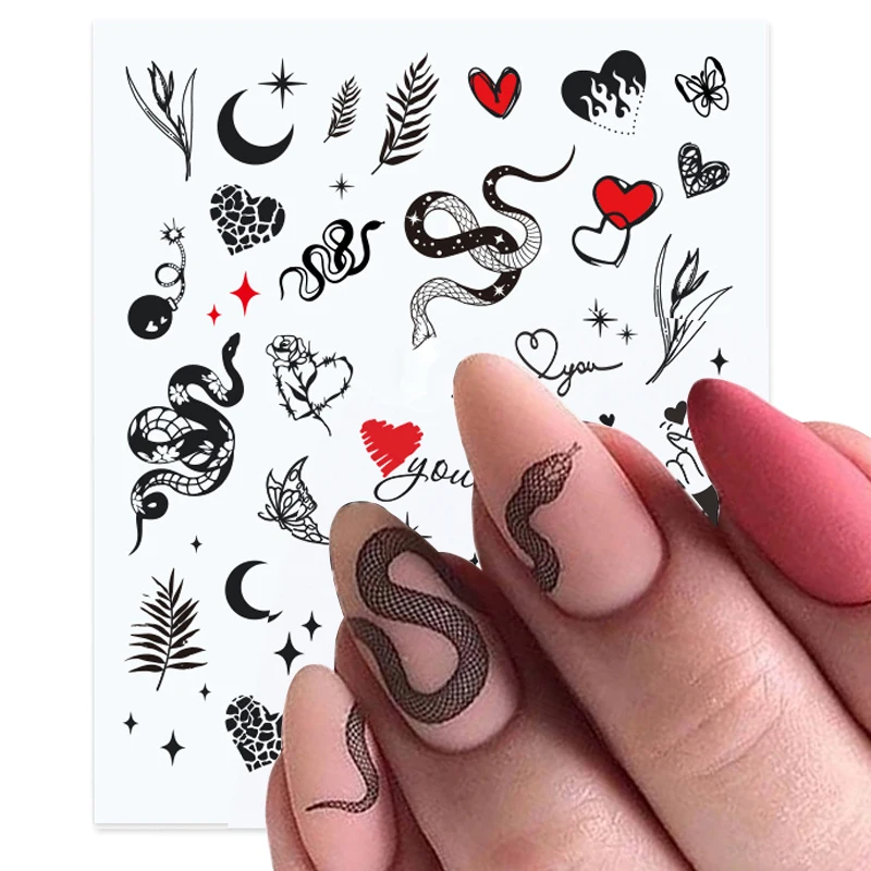 Наклейки для ногтей леопардовые со змеиным принтом 1 лист | Красота и здоровье