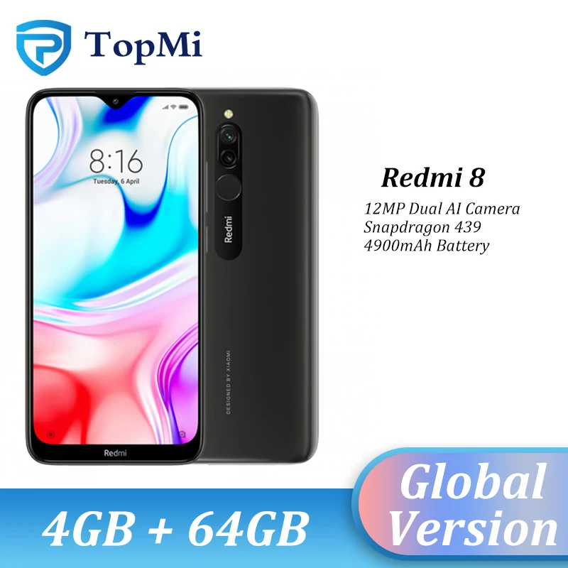 Смартфон Xiaomi Redmi 8 глобальная версия 4+64 Гб 2 камеры 8МП сим карты|Смартфоны| |