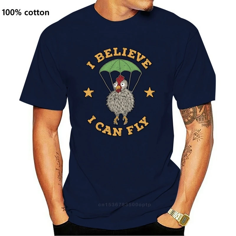 

I Believe I Can Fly Funny Tshirt Chicken Balloon T Shirt Top Animal Music 142