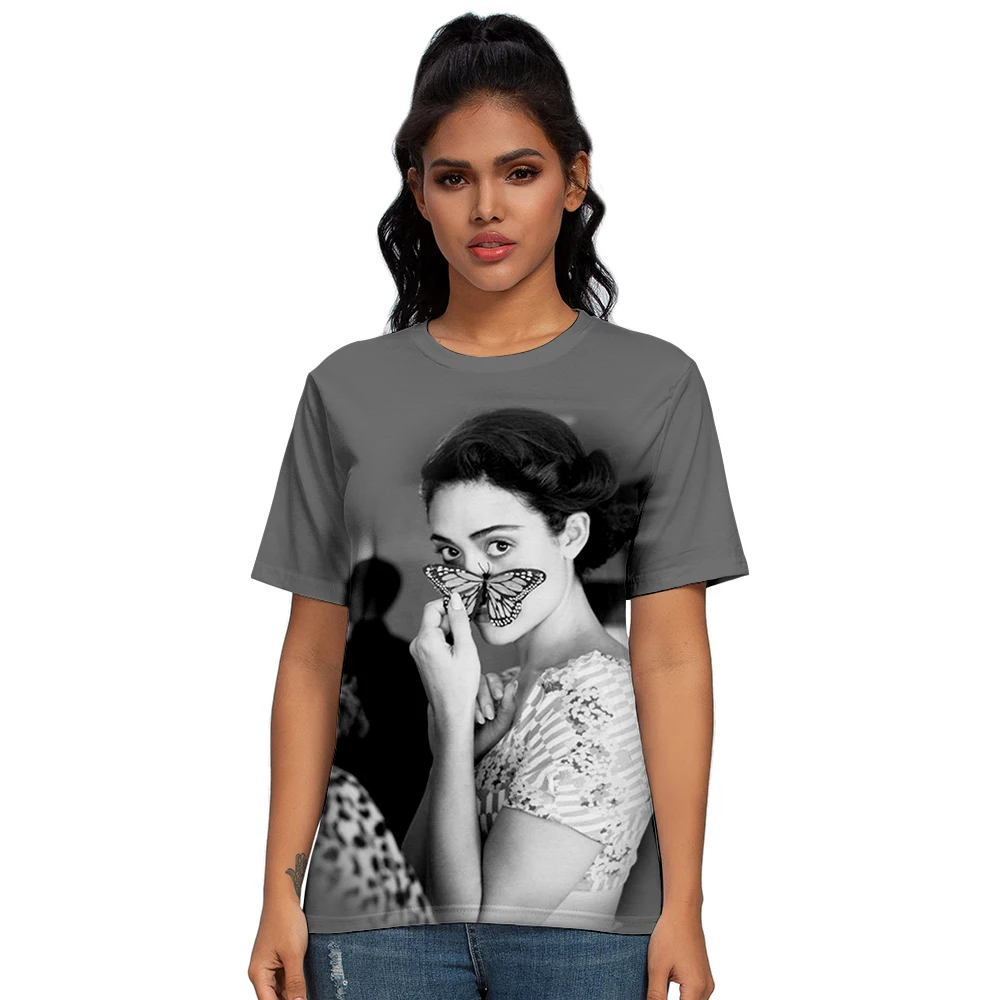 

2021 New Emmy Rossum 3D Print T-Shirt Men/Women Short Sleeve Clothes
