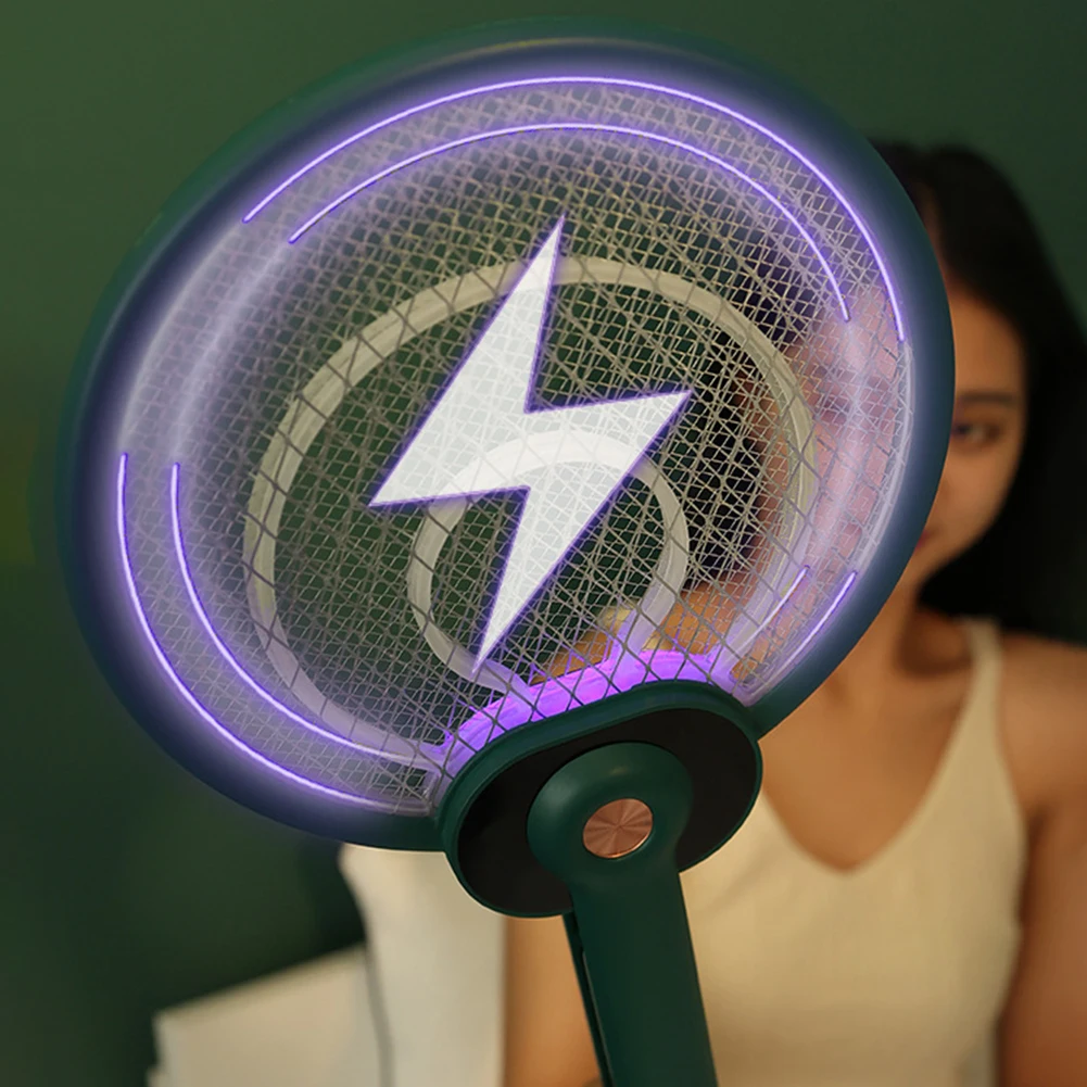 

Rechargeable Pest Control Insect Racket Foldable LED Electric Mosquito Swatter Multi-functional Muggen Killer Racket