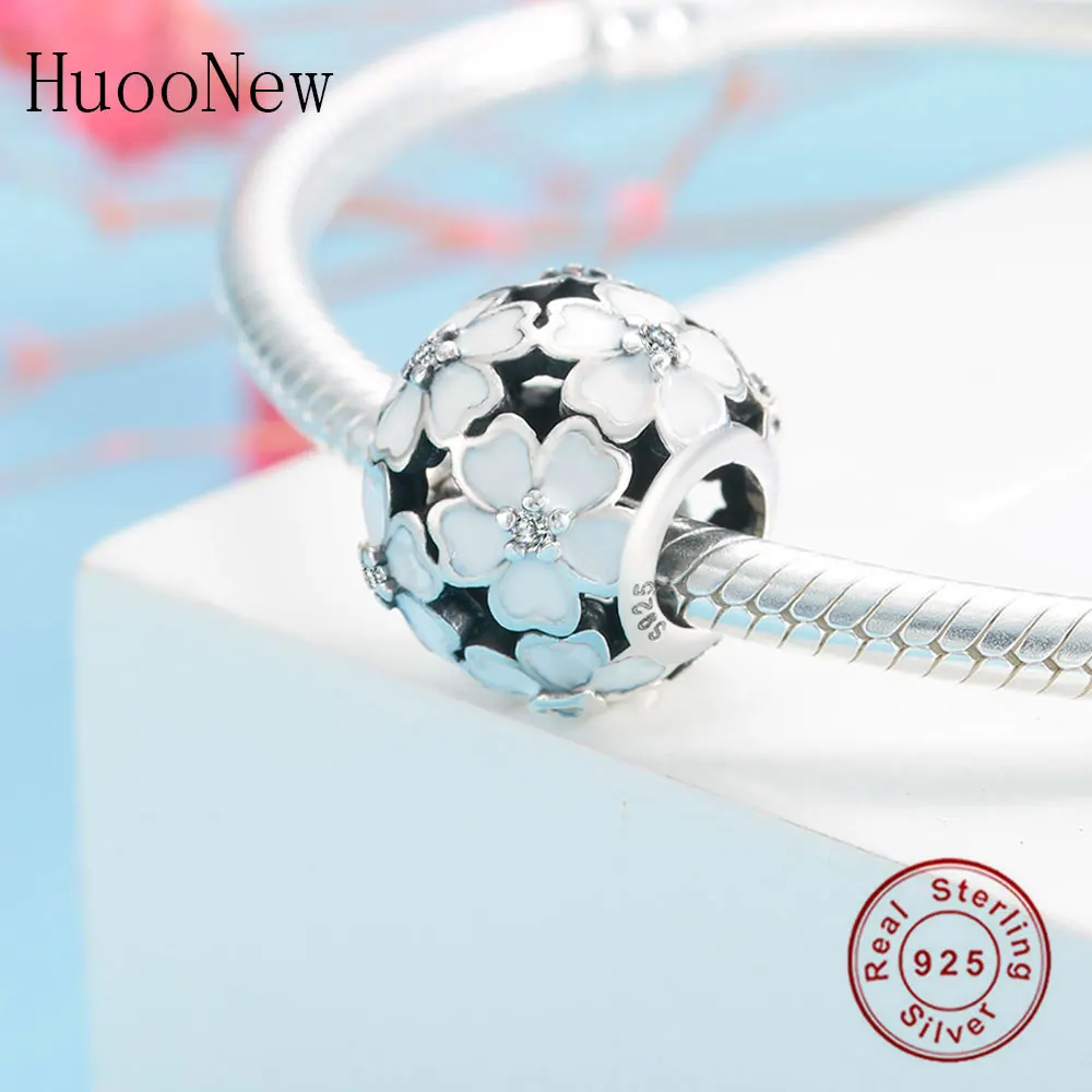 Розовый белый эмаль сердце лепестки цветок бусины подходят к оригинальному