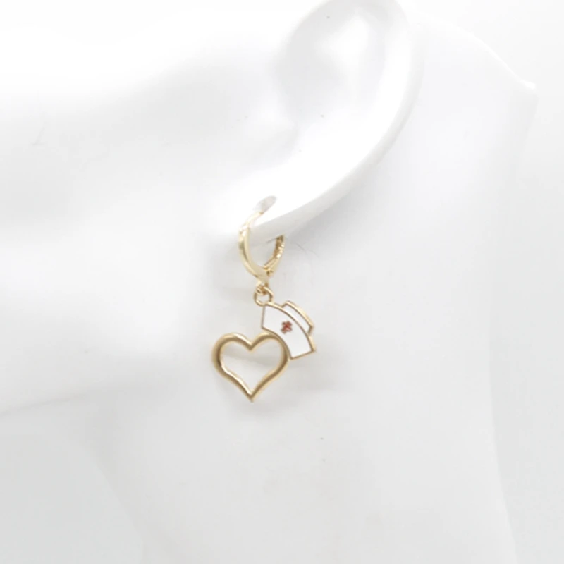 Новая медсестра серьги с знаком медицины стетоскопом шприцы унисекс шляпой