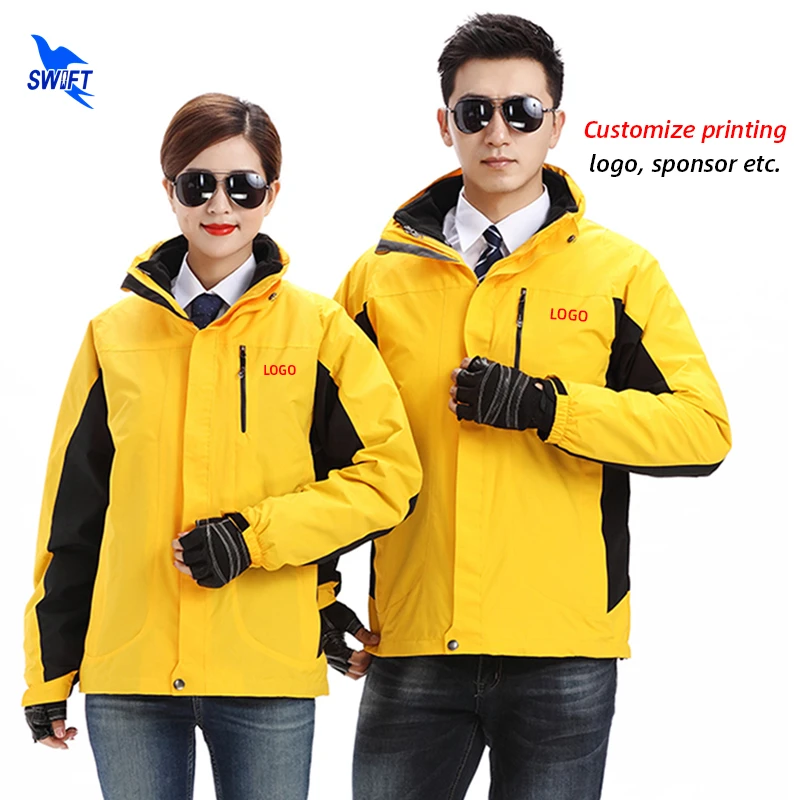 Индивидуальный логотип для женщин и мужчин зимняя теплая куртка пешего туризма