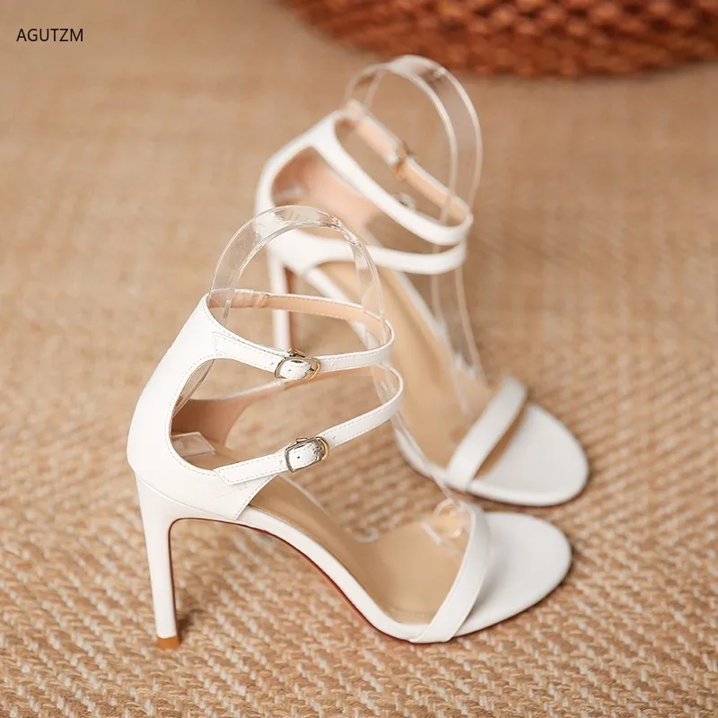 

Real leather Black Star Shoes of the Same Style Sexy Pumps 2021 Super High-heeled Sexy Night Club sandals Heel height 8CM