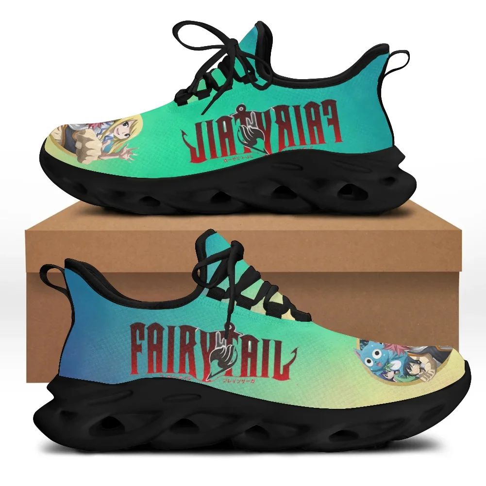 

Twoheartsgirl Anime Sneakers for Men 3D FAIRY TAIL Print Mesh Flats Breathable Walking Shoe Lace-Up Male Tennis Shoe Zapatillas