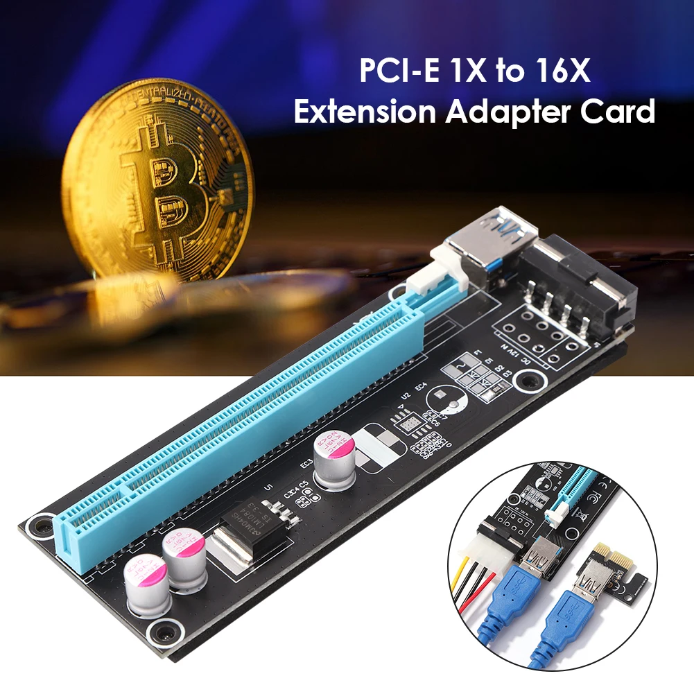 PCIE Райзер-карта PCI Express 1X на 16X адаптер USB 3 0 удлинитель данных Кабельный