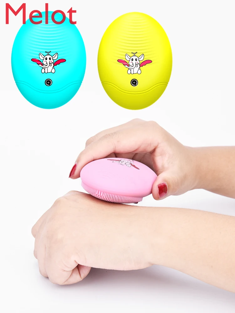 

Electric Silicone Cleansing Instrument Facial Brush Rechargeable Blackhead Removal Face Wash Gadget Pores Cleaner Men and Women