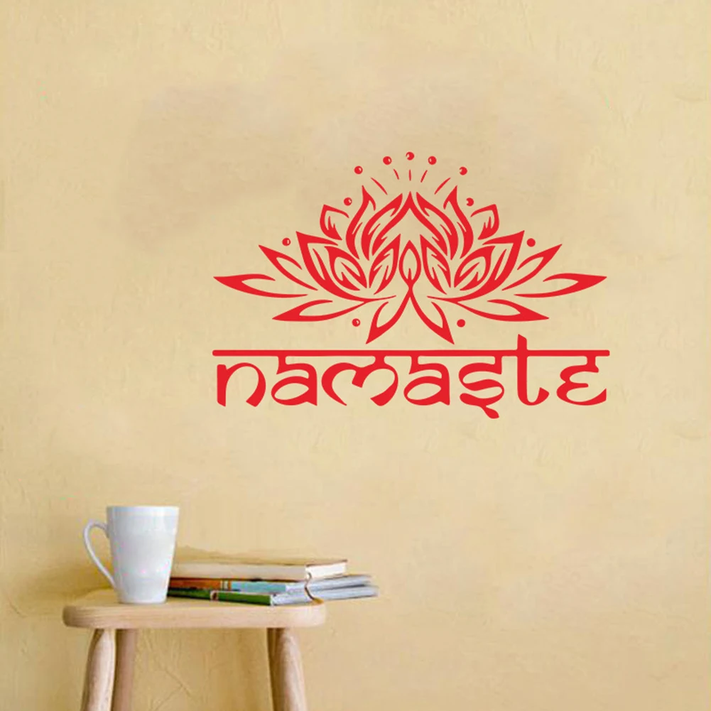 1Pc Removable Indian Namaste Non Toxic Design Lotus Wall Sticker Living Room Background Decal Mural Home Decor | Дом и сад