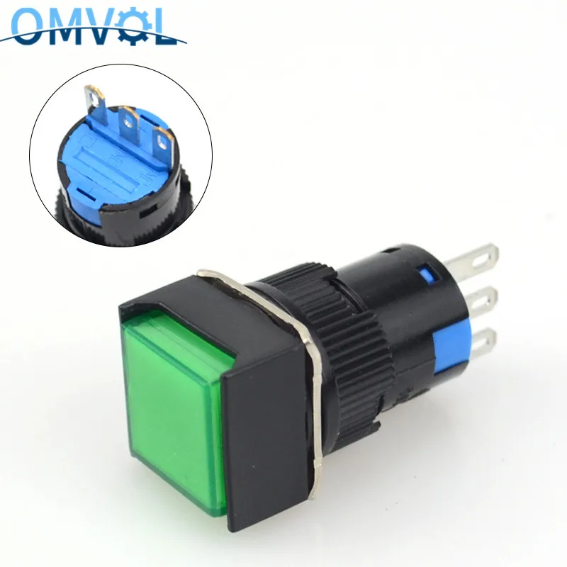 1 шт мгновенные и самоблокирующиеся кнопочные переключатели 16 мм
