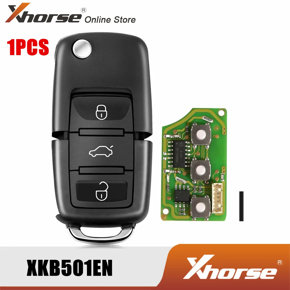Проводной дистанционный ключ Xhorse XKB501EN для VW B5 Flip 3 кнопки английская версия| |