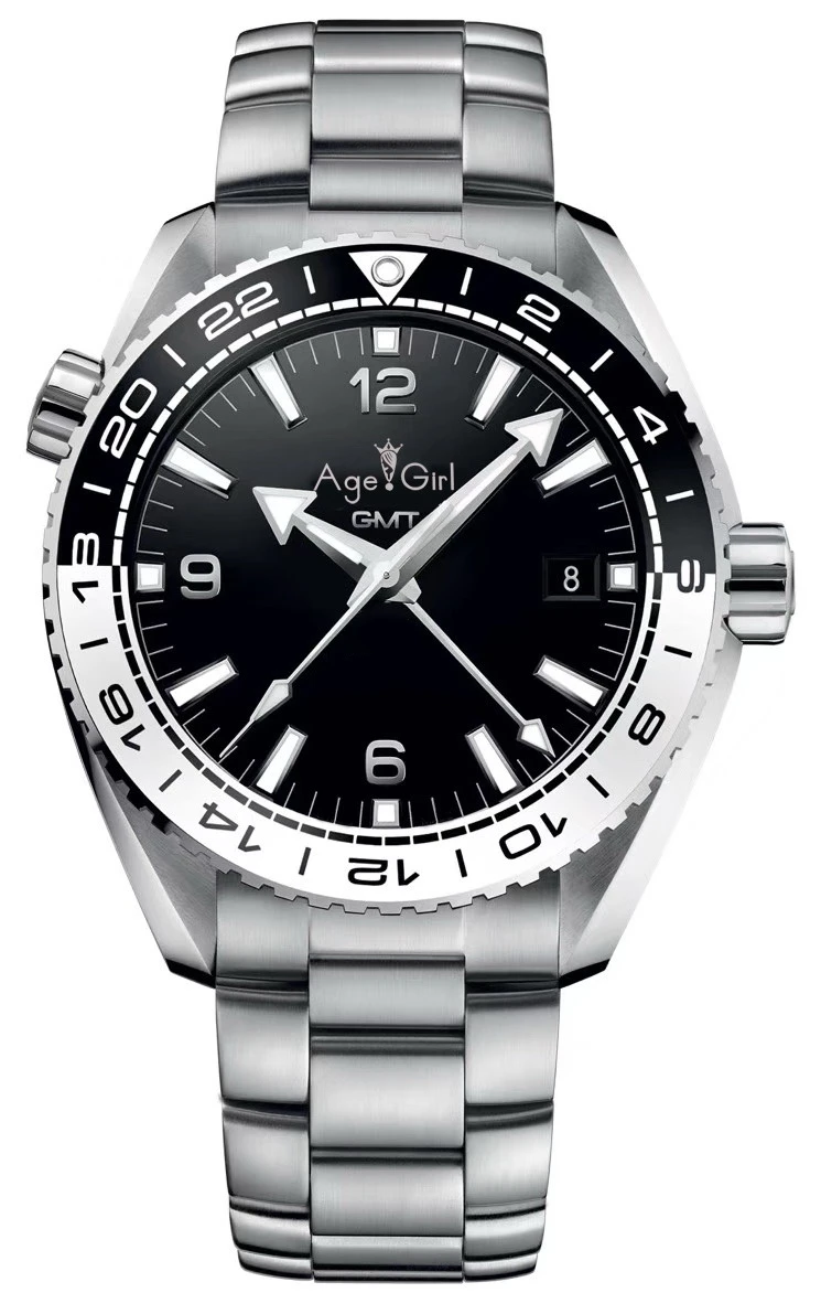 

Classic Men Automatic Mechanical Canvas Leather Rubber Stainless Steel James Bond 007 Sapphire Black Ceramic GMT Watch AAA+