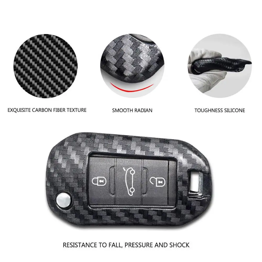 Для стайлинга автомобилей силиконовые ключи 3 пульты чехол Fob для Peugeot 3008 208 308 508 408
