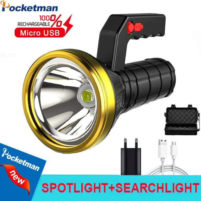 

200W Led Portable Lanterns Long-Range USB Rechargeable Flashlight Lanterna Waterproof Led Torch Outdoor Camping Fishing Light