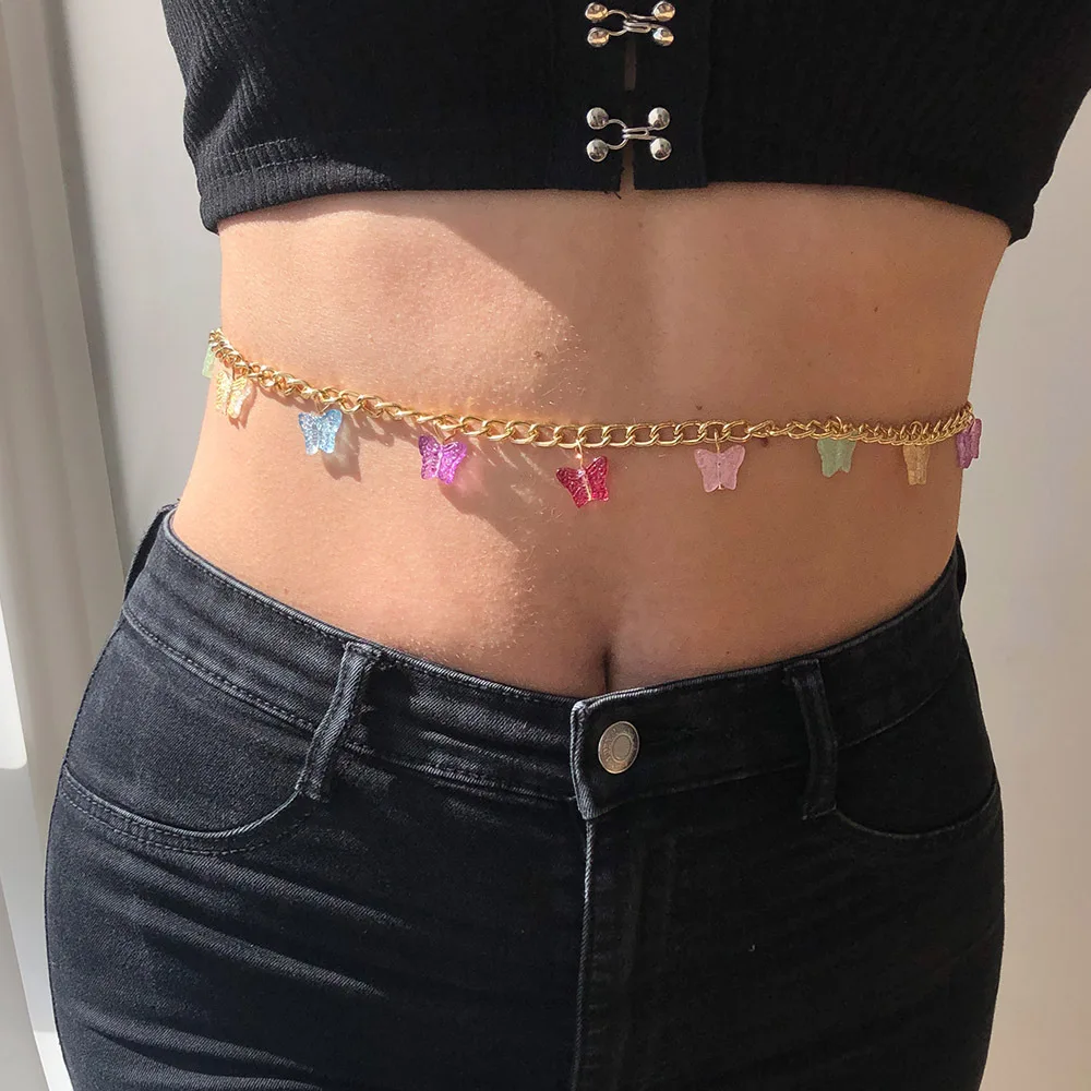 

Women's Waist Chain Creative Design Butterfly Pendant Chain Sequins Waist Chain Minimalist Fashion Accessories Belt Body Chain