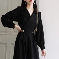 woman harajuku black dress france vintage party blazer dresses spring autumn fashion streetwear oversized slim body 2021 costume