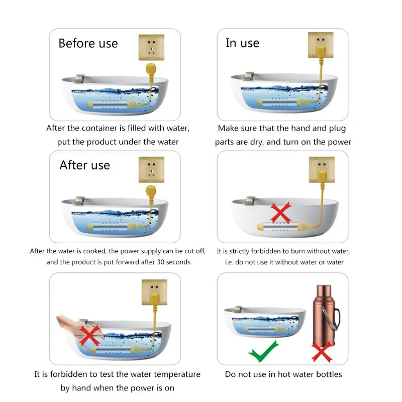 

2500W Floating Electric Water Heater Boiler Heating Portable Immersion Reheater Suspension Bathroom Swimming Pool for Home Offic