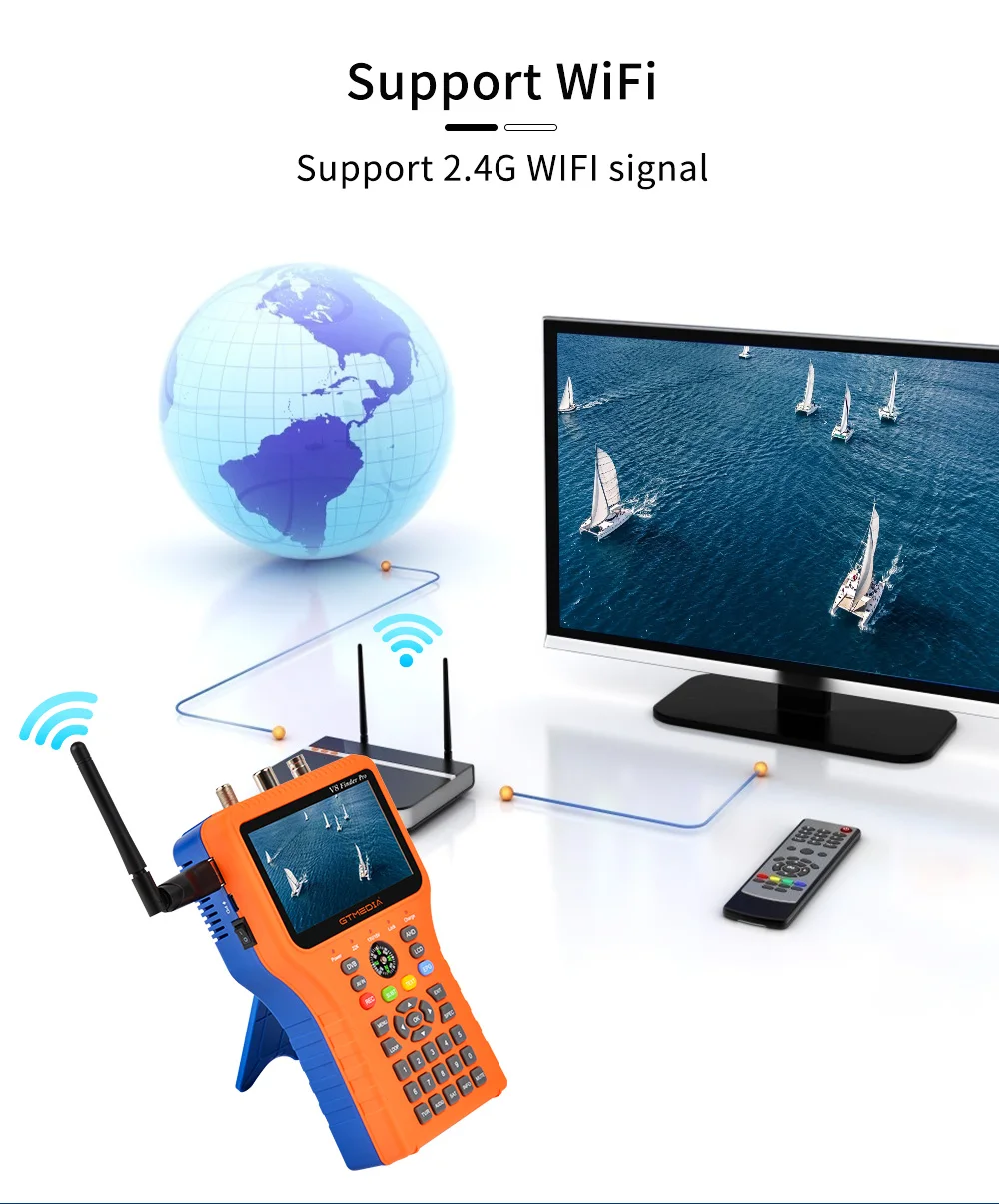 Новый счетчик GTMEDIA V8Finder Pro спутникового сигнала S2X/S2/S/T2/T/C автоматическое расчет