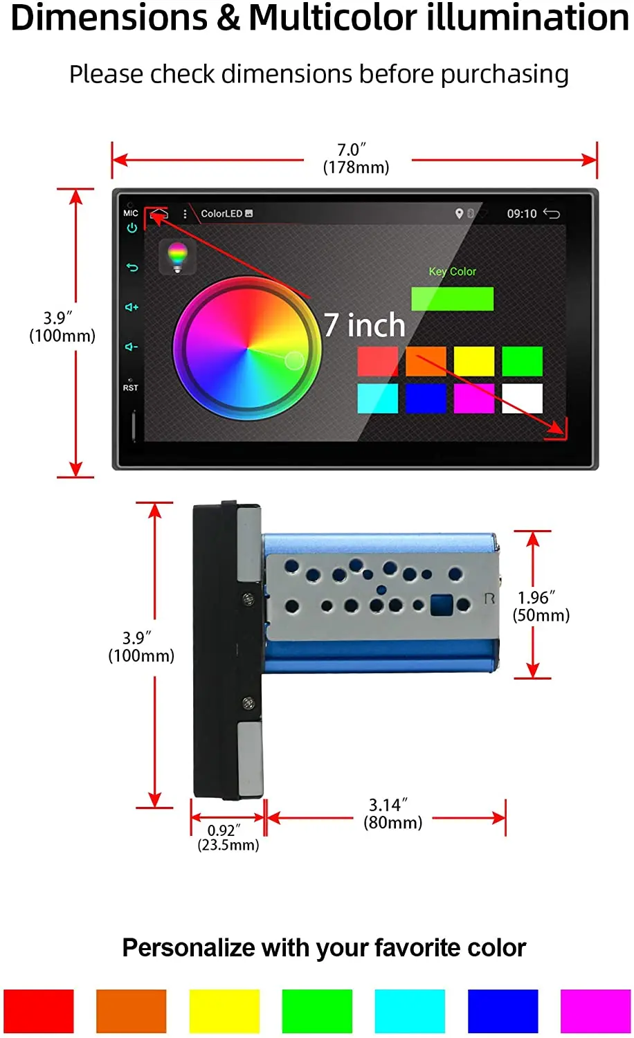 7 &quot Android 10 0 2 DIN Авторадио GPS навигация Bluetooth автомобильный стерео плеер 1024*600
