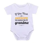 Детская одежда, одежда с коротким рукавом для девочек и мальчиков, Комбинезоны из 100% хлопка, Потрясающие костюмы бабушки, дяди, белые костюмы для малышей