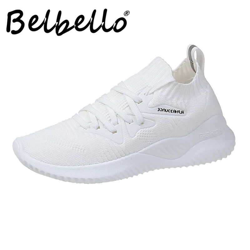 Belbello Socks shoes female students Autumn new style Comefortable Breathable sneakers Solid color soft soles casual shoes