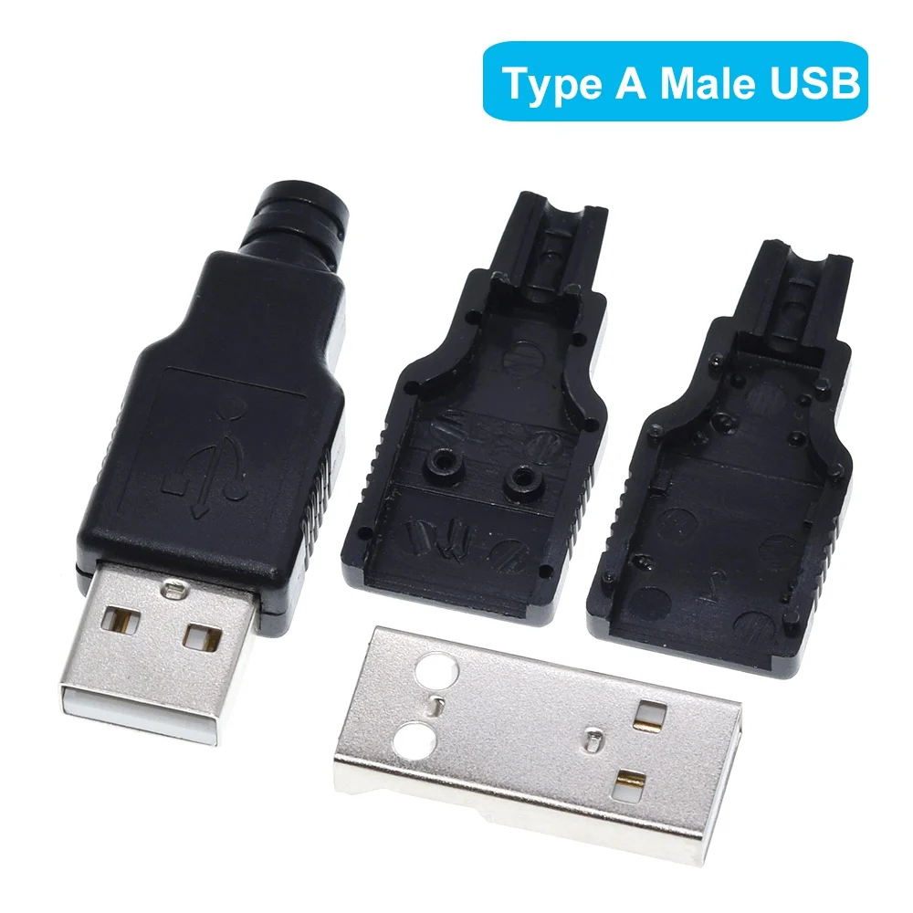 5 Тип набора A входящий штекер USB 4-контактный разъем + tyрe Разъем 4 Pin с черной