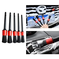 5pcs car detailing brush kit plastic handle auto flexibler bristles for wheel detail clean brush set