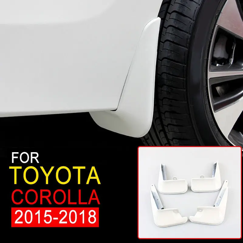 white Новые Брызговики для Toyota Corolla- белые Брызговики хромированные стильные части 4 шт - Цвет: white