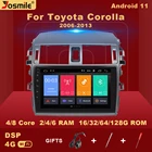 2 din Android 11 автомобильный мультимедийный плеер для Toyota Corolla E140 E150 2006-2013 радио GPS-навигация стерео Carplay DSP 6 ГБ 128 ГБ