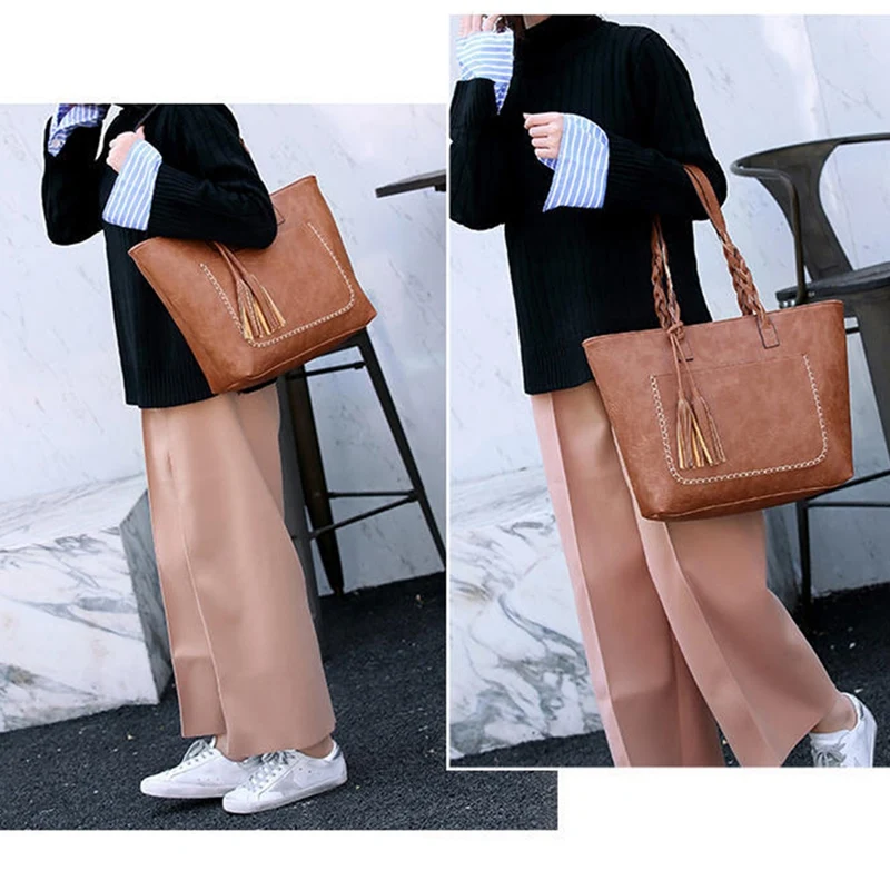 

Ladies Casual Retro Shoulder Bag Multi-Function Bag Fashion Female Handbag Large Capacity Messenger Handbag
