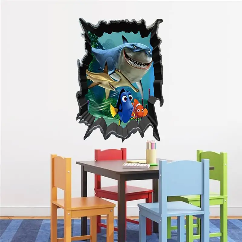 Акула Рыба В поисках Немо настенный стикер декор для детских комнат 1438. Diy Печать