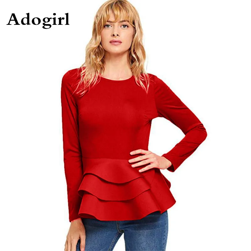 Однотонные Модные топы с оборками приталенные винтажные свитера длинным рукавом