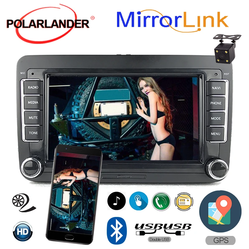 

7inch For Bora Golf VW Polo Volkswagen Passat B6 B7 Touran Android Auto For Iphone GPS Navigation Car Stereo Radio Mirror Link