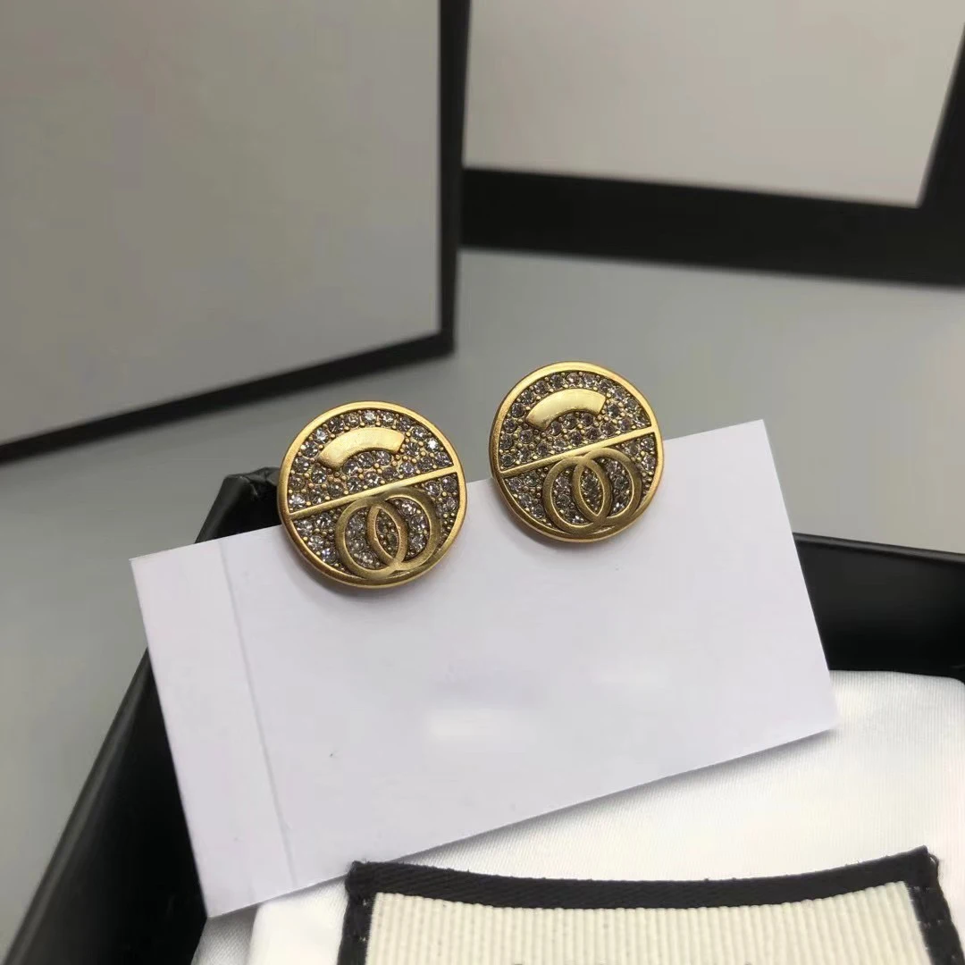 

S925 sterling silver golden circle earrings, retro style, high-quality jewelry, original 1:1, birthday gift
