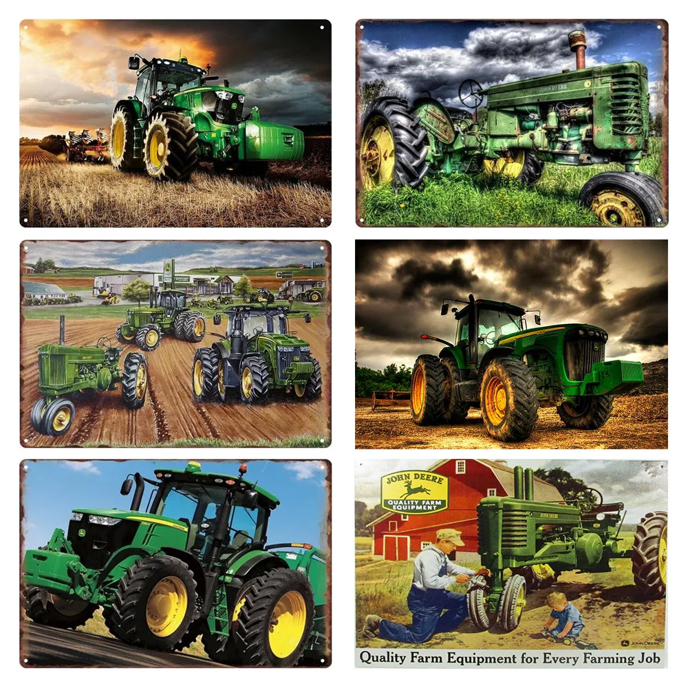 Винтажная машина трактор ферма металлическая Оловянная табличка декор для паба
