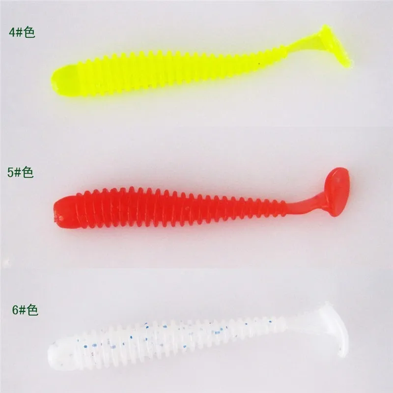 10 шт./лот Мягкая приманка червь личинки T хвост воблеры для рыбной ловли
