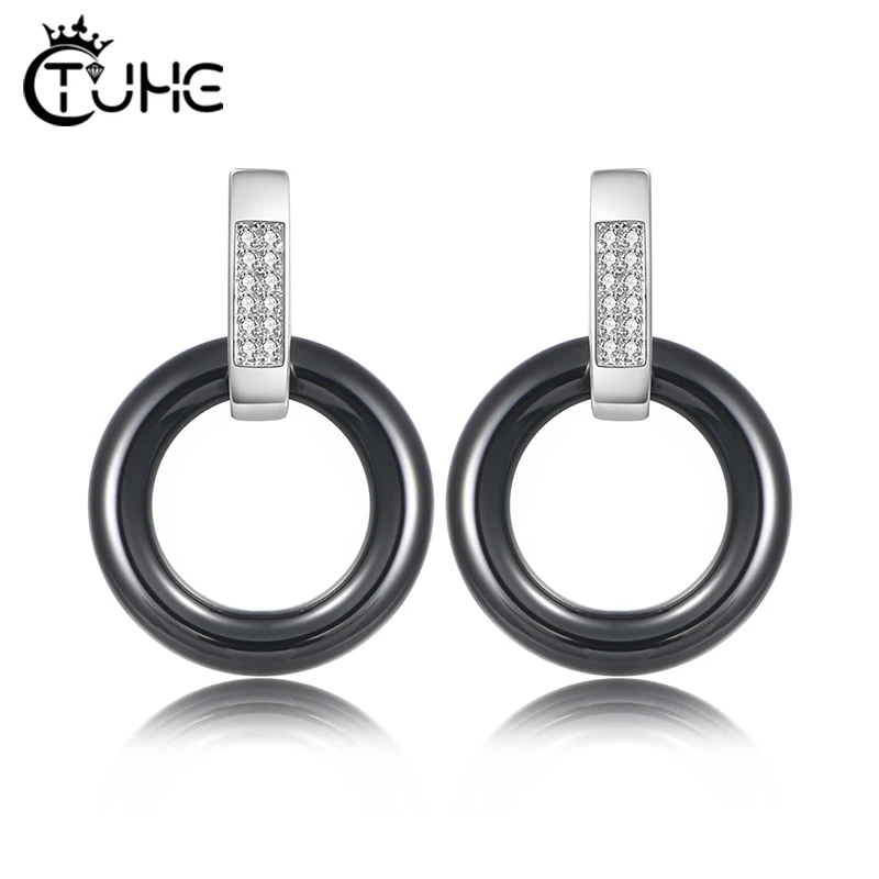 Керамические серьги никогда не выцветают Женские Геометрические золотого цвета