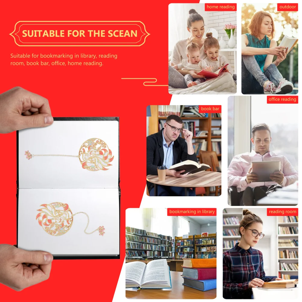 

Creative with Pendant Exquisite Decorative Page Marker