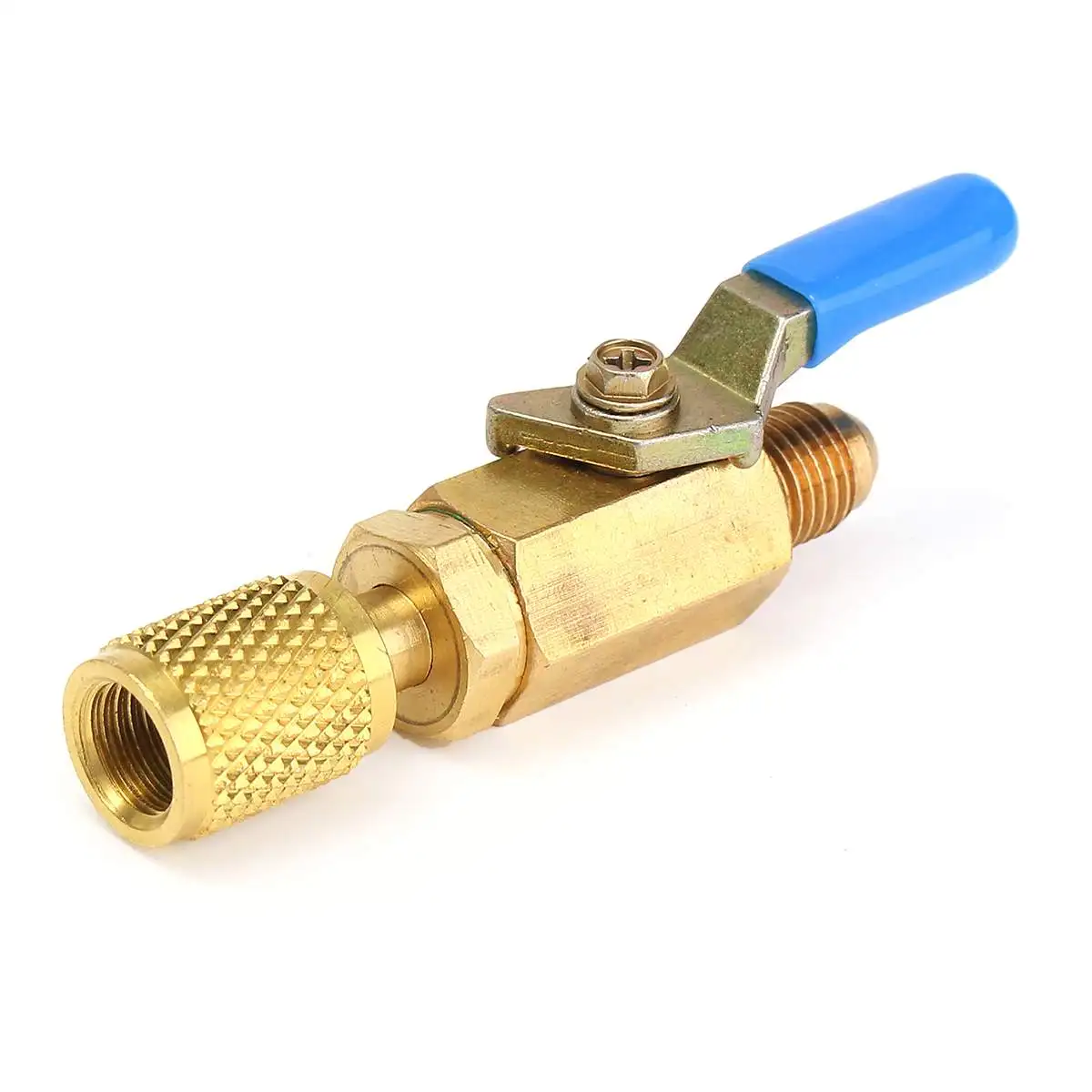 

Car R410a 1/4" 800PSI SAE Straight Ball Valve Tap Hose Air Conditioner