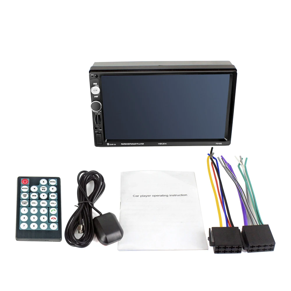 

7" HD Car Multimedia Autoradio 2 Din Radio With GPS Navigation Bluetooth Stereo Mp5 Player AUX FM USB Audio Cam 7010G